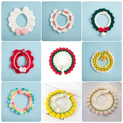 Puppy Dog Knitted Bib Collar Kitten Cat Decoration Scarf Cute Crochet Necklacekitten accessories