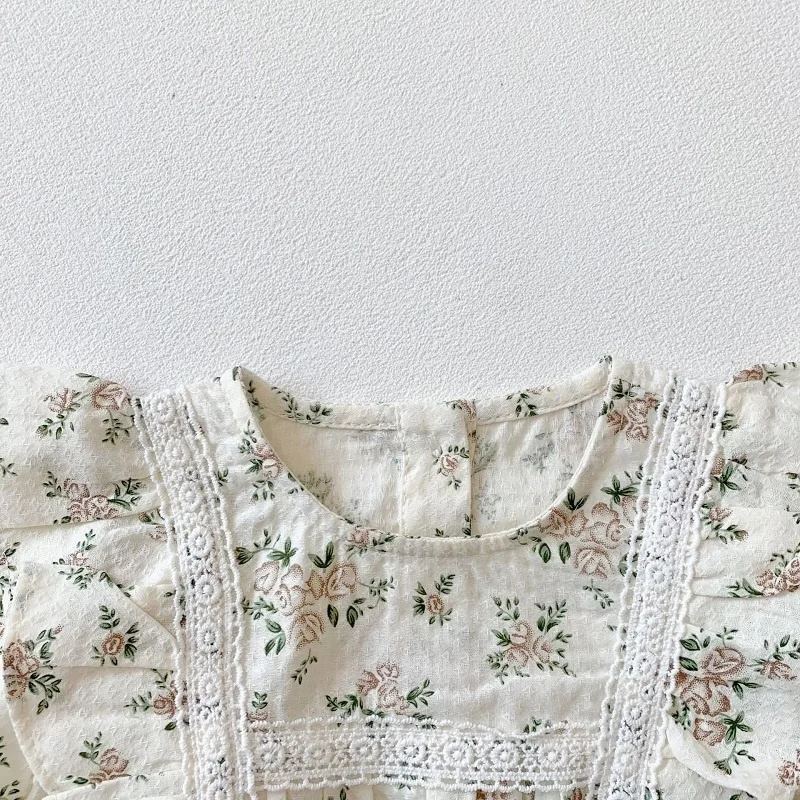 2Pcs Korean Lace Ruffle Cute Baby Romper With Hat Set Infant Vintage Floral Long Sleeve Jumpsuit Toddler Baby Girl Sweet Clothes 2Pcs Korean Lace Ruffle Cute Baby Romper With Hat Set Infant Vintage Floral Long Sleeve Jumpsuit Toddler Baby Girl Sweet Clothes