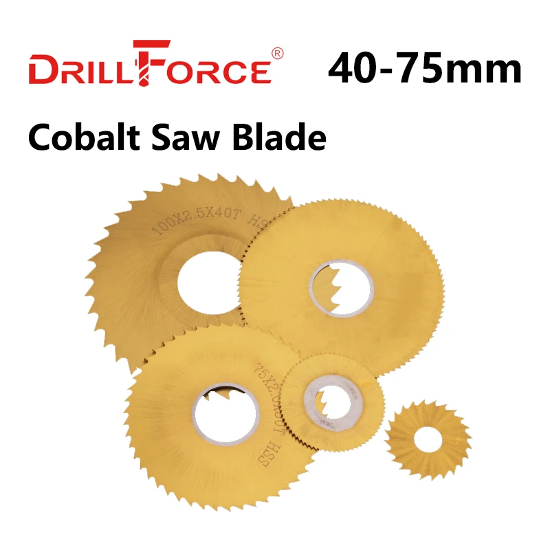 Drillforce Cobalt Milling Saw Blade Dia 40-75mm HSS M35 40mm/60mm/63mm/75mm Circular Slotting Cutter Tools For Stainless Steel
