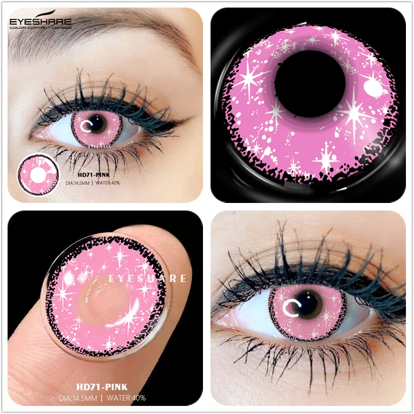 Vibrant Purple Anime Cosplay Contact Lenses - 2pcs for Halloween & Makeup Transformation