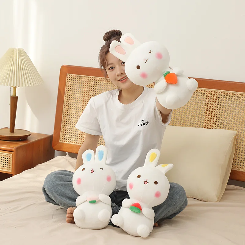 

Cartoon / Cute / Soft / Rabbit Plush Toy / Little White Rabbit Doll Holding Carrots / Fruit / Children's Birthday Gift
