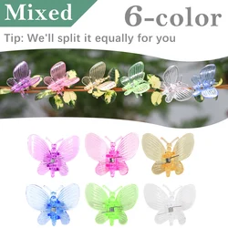 Butterfly Plastic Plant Clips - Orchid Flower Support Clamps for Stems and Vines (30/50/100 Pack) (Mixed)