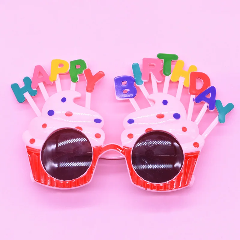 מסיבת יום הולדת משקפיים מצחיקים נר חמניות קשת משקפי שמש שמח יום הולדת תא צילום אבזרי Supplie ילדים לטובת המפלגה דקור