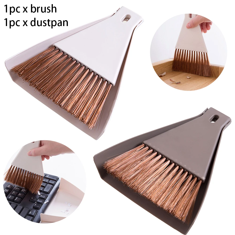 가정용 미니 벽걸이 빗자루 쓰레받기 세트, 데스크탑 갭 클리너, 키보드 청소 브러시, 쓰레기 삽, 스쿱, 2 개 