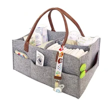 Baby Diaper Caddy Organizer Car Nursery Essentials Felt Storage Basket Changing Table Organiser Large Capacity Holder Bags New