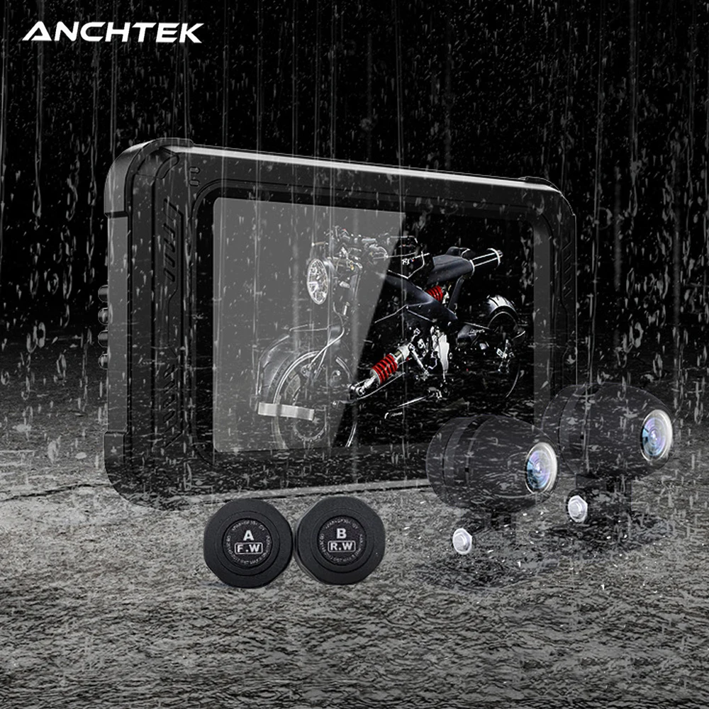 Anchtek Dual 1080P Moto Carplay Impermeabile Wifi Moto Fotocamera Dvr Moto Dashcam Videocamera Videoregistratore Con Gps Tmps