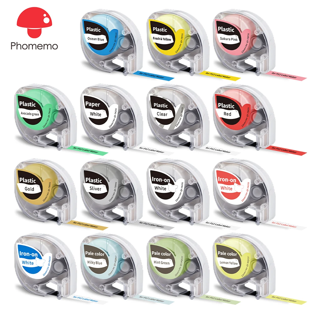 

Лента для этикеток P12, совместимая с Dymo LetraTag 200B, сменная деталь для этикеток Phomemo P12 PRO, устройство для этикеток 12 мм x 4 м