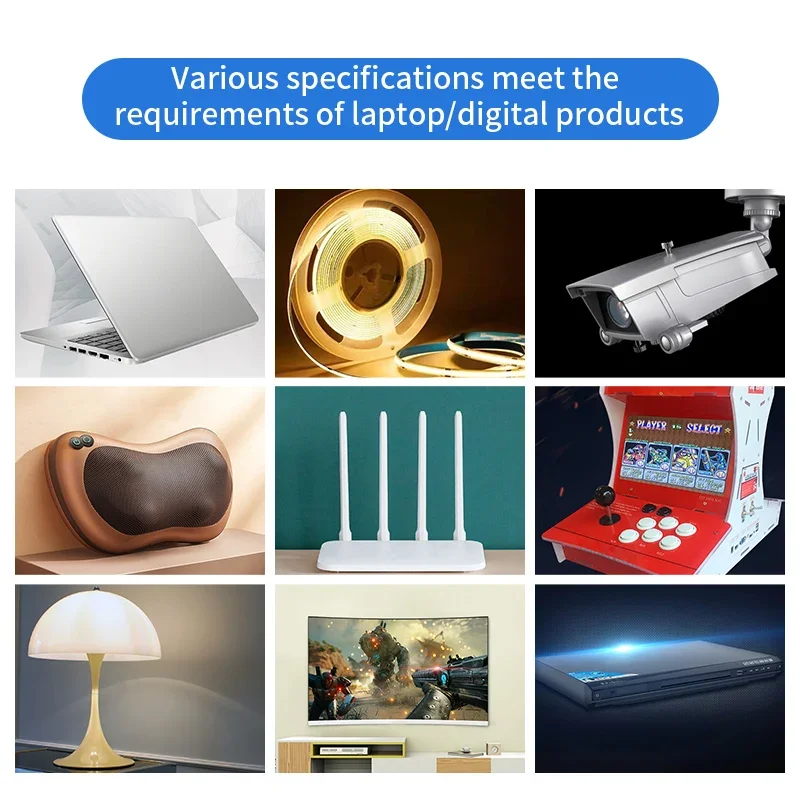 34PCS Universal DC Power Connector Plug AC Adapter Kit for Laptops 5.5mmx2.1mm Female Base with Multiple Male Tips