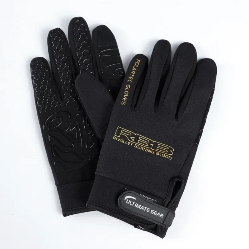 RBB Windproof And Waterproof Fishing Gloves Three Finger All Finger Imported Fabric Anti Slip Glove Brand Winter