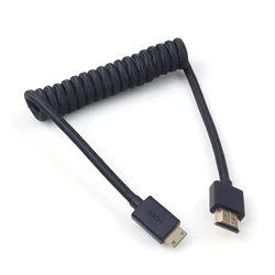 High - Speed 4K UHD Coiled HDMI Cable for Monitors and Computers | Black (HD to MINI HD)