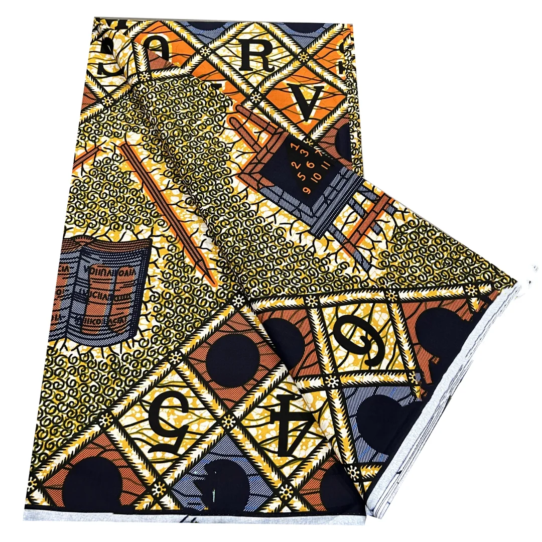 New Guaranteed Super-V Veritable Wax Fabric Cotton African Real Wax Fabric Ankara Prints Dutch Style Tissu Pagne