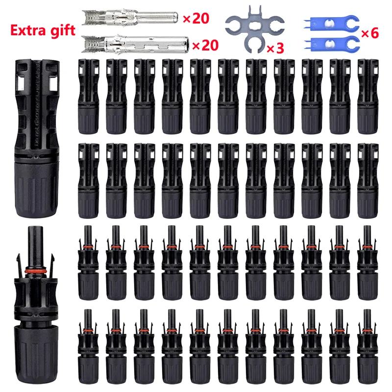 600/400/200/100/40/20/10 ชิ้นพลังงานแสงอาทิตย์ชุดเชื่อมต่อพลังงานแสงอาทิตย์ 1000 โวลต์ 30A แผง Solor ตัวเชื่อมต่อสําหรับ PV/MC 2.5/4/6mm2 1