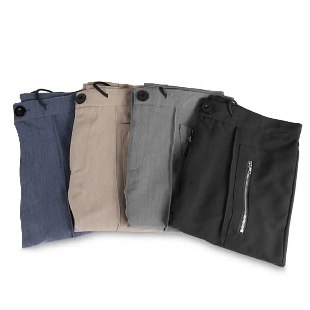 

Men Pants Trendy Wrinkle Line Lace-up Pants Skin-touch Men Trousers