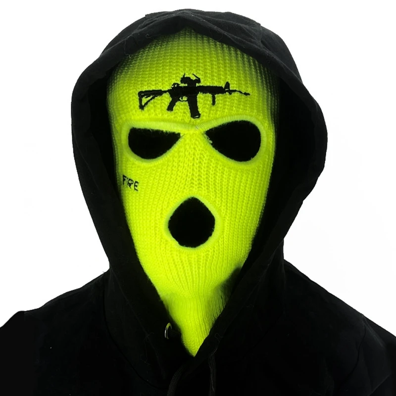 3HolesLetterEmbroideryFaceProtectionColdProtectionMenBalaclava