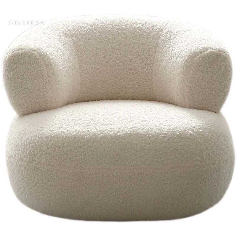 Nordic Designer Home Furniture Back Armchair Simple Living Room U-shaped Leisure Sofa Creative Balcony Bedroom Single Sofa Chair