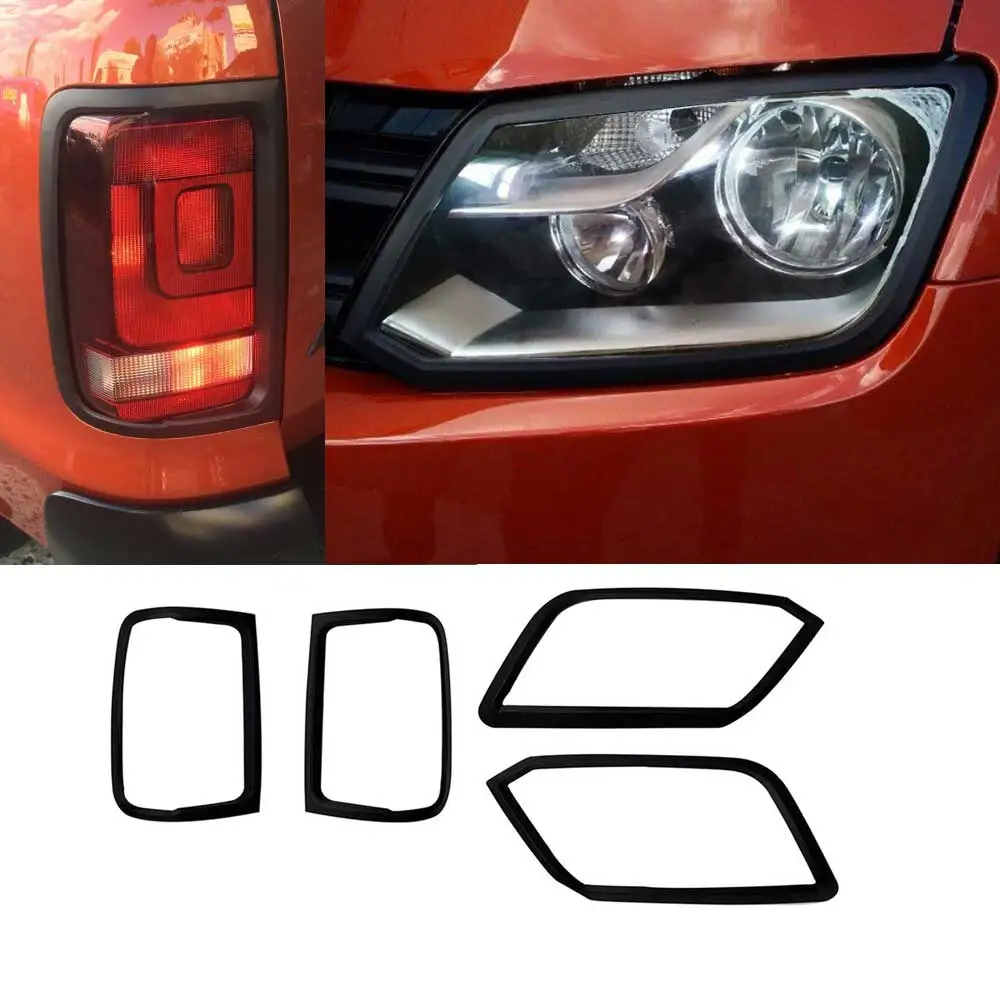 

Headlight & Tail Lights Cover Car Accessories for Volkswagen Amarok 2017-2022 Vw Amarok V6 4X4 Car Stying Matte Black 4Pcs/set