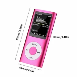Compact 1.8 - Inch MP3 Music & Video Player with FM Radio and E - book Functionality (Pink Only MP3)