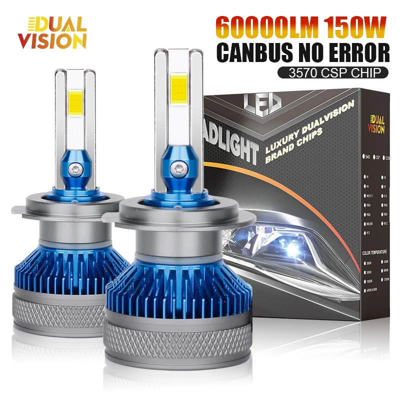 

K5C H7 LED H4 H11 Canbus 150W 60000LM 9005 9006 9012 HIR2 HB3 HB4 H8 H9 Auto LED Bulb H7 Turbo LED Car Headlights K6C LED