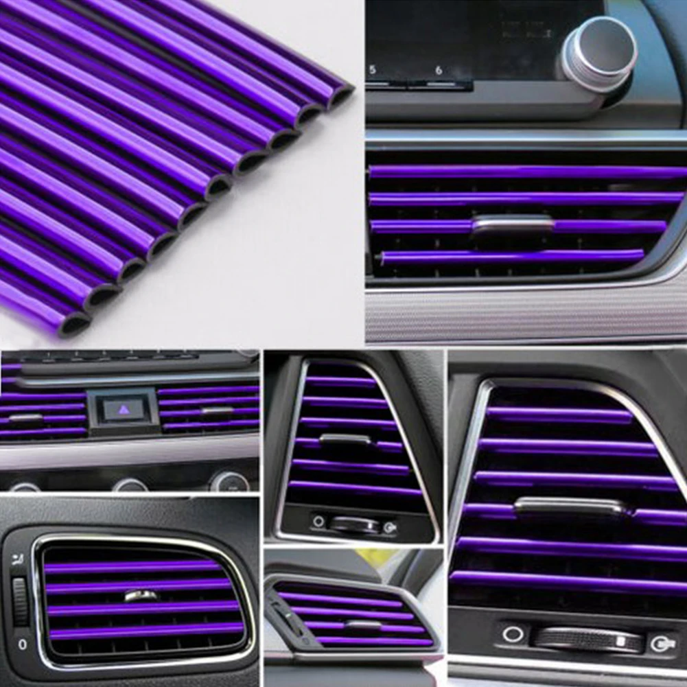 Red Car Accessories 40pcs Car Air Conditioner Vent Outlet Trim Strip Universal Blue Purple Car Accessories - Foto 10