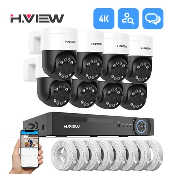 H.view 8Ch 4K 5MP 8MP Cctv Security Camera System Ptz Home Video Surveillance Kit Outdoor Ip Camera Humanoid Detection 1