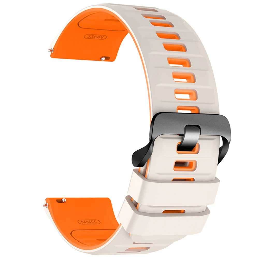 Two-Tone Silicone Watch Band - 20mm/22mm Adjustable Strap