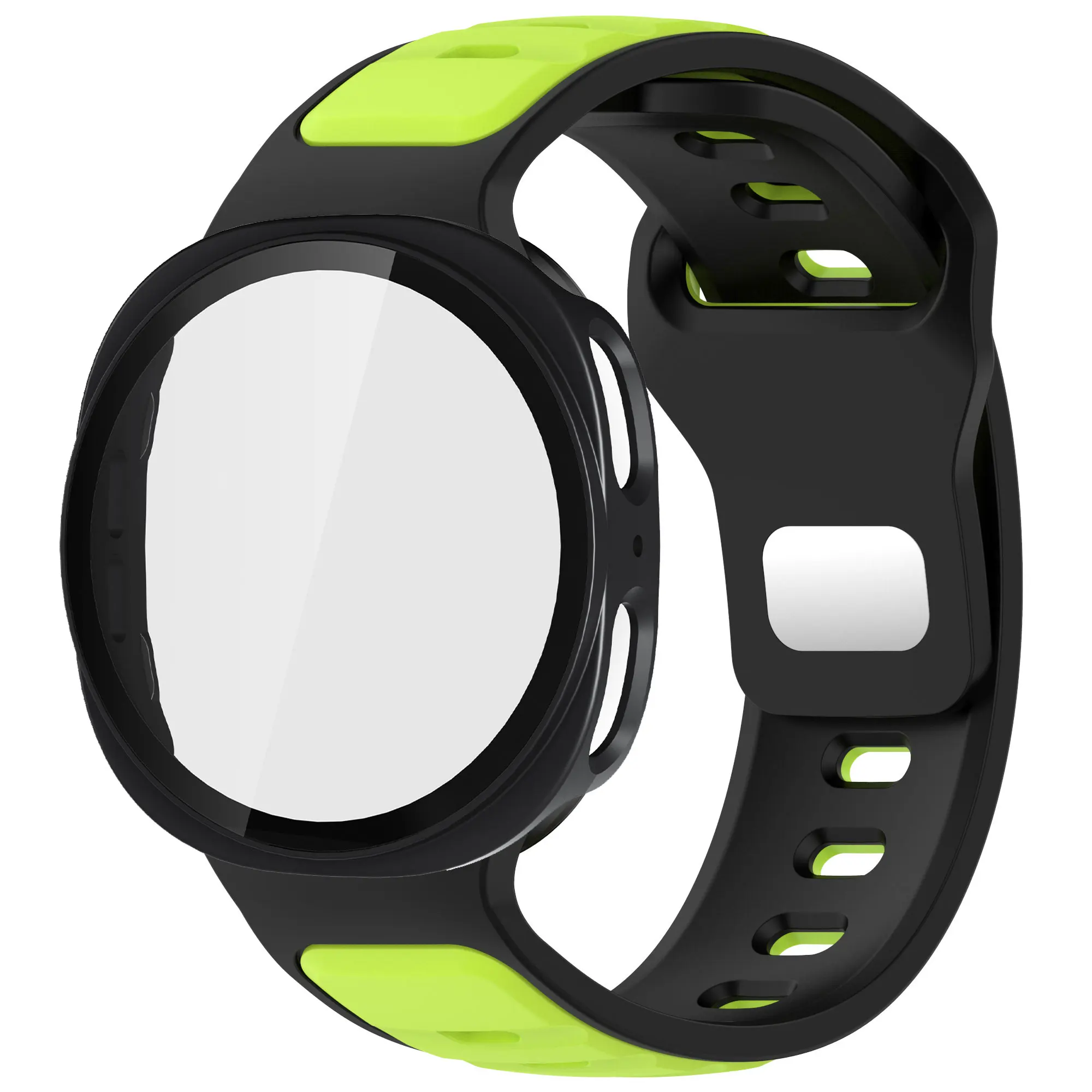 Premium Tempered Glass Protective Case with Silicone Strap