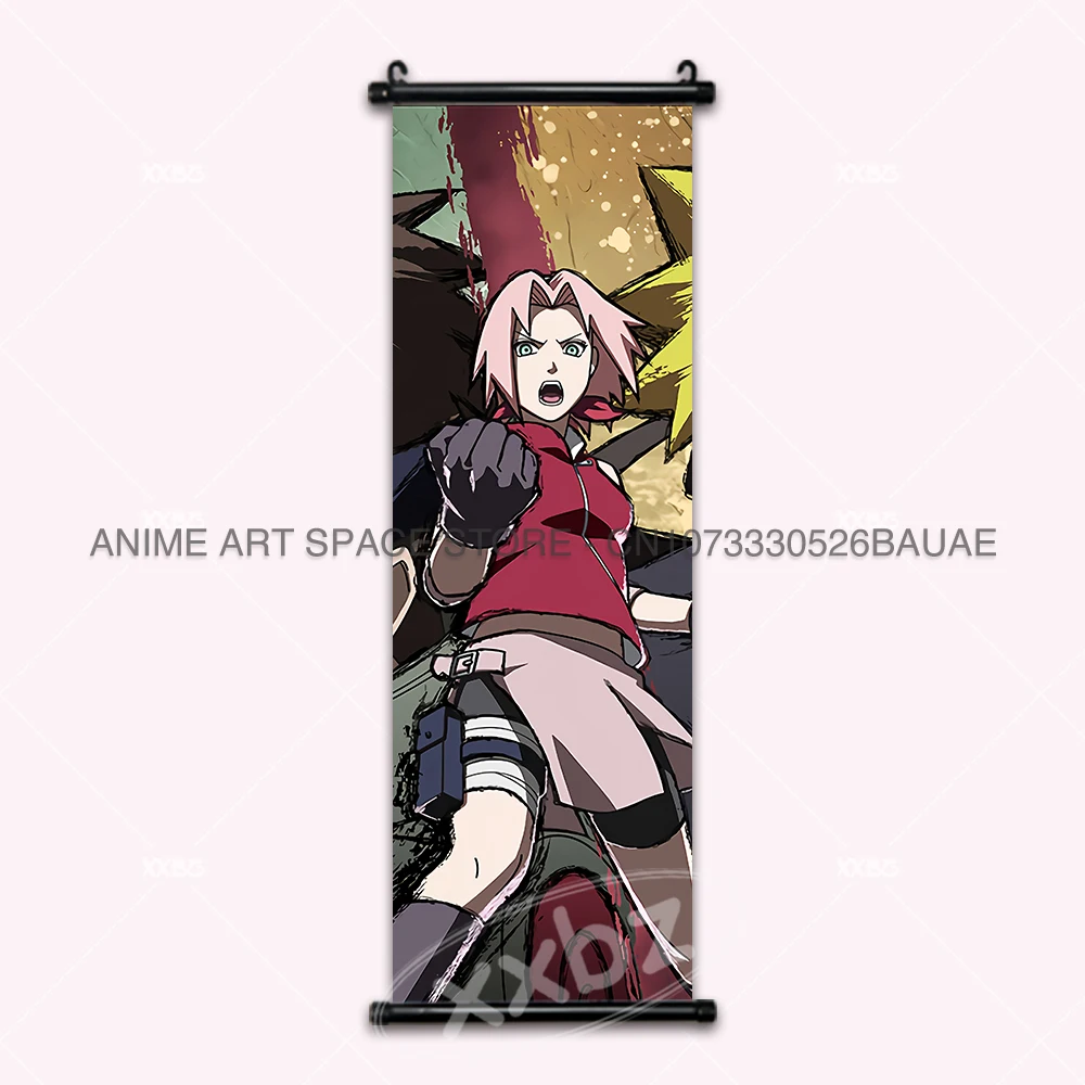 Naruto Anime Hanging Wall Art: Uchiha Sasuke & Jiraiya Scrolls Poster