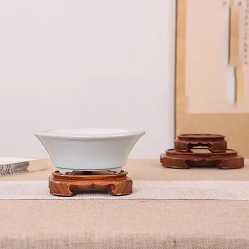 Solid Wood Base for Bonsai Tea Cup, Whole Wood Carving, Buddha Statue, Purple Sand Tea Pot, Vase, Vase, Miniature