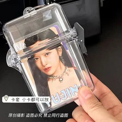 Kawaii Photocard Album Case - Portable Storage Box with Sleeves (Transparent)