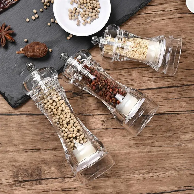 

Pepper Grinder Acrylic Transparent Pepper Mill Manual Crusher Ceramic Core Multifunctional Adjustable Coarseness Kitchen Tool