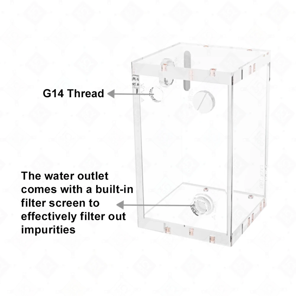 Zemod Quadrado Tanque de Armazenamento Líquido Água de Refrigeração Acrílico Tanque de Água de Filtragem Interna Corpo Principal Fxsx-t90 700ml - Imagem 3