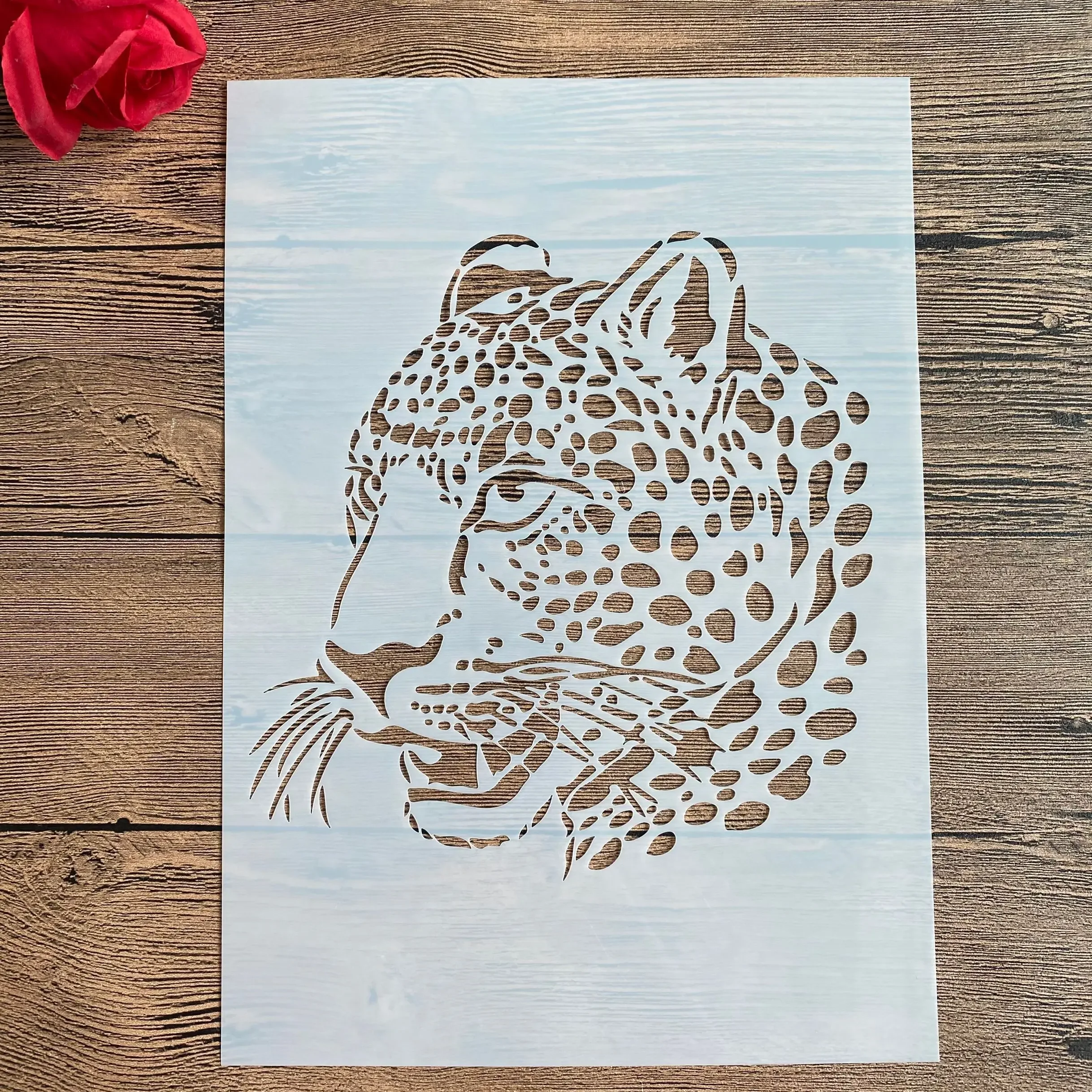 

A4 29 *21cm DIY Stencils Wall Painting Scrapbook Coloring Embossing Album Decorative Paper Card Template,wall animal Cheetah