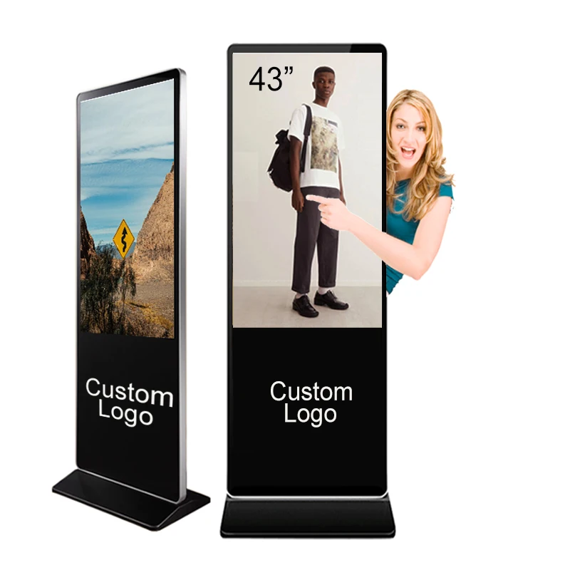 

OEM Floor standing 43 inch indoor vertical Lcd touch screen Wifi totem kiosk digital signage and displays advertising equipment