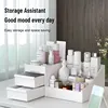 1pc White New Drawer Makeup Storage Box Dormitory Finishing Plastic Shelf Cosmetics Skin Care Dressing Table Desktop 2