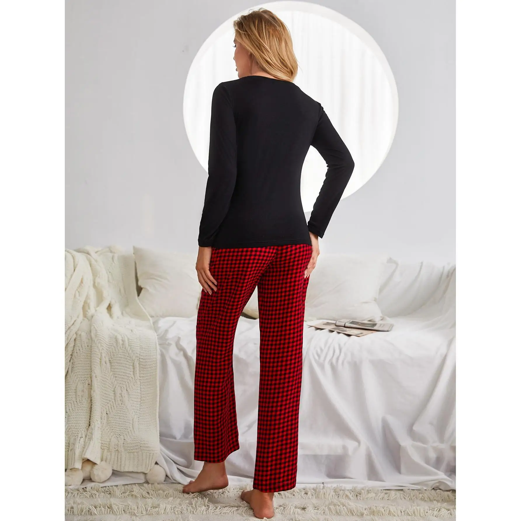 

Ночные костюмы для женщин, пижамный комплект, Хлопковая женская пижама, пижама для женщин, из двух предметов, одежда для сна, домашняя одежда, ночная рубашка