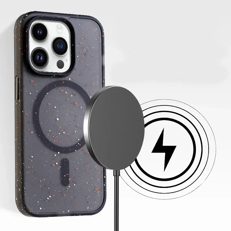 For iPhone 14 Pro Max Capa Celular ELVEV Shockproof Matte PC + TPU Magnetic Case for Magsafe Funda for iPhone 13 Pro Max