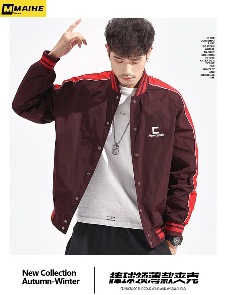 Jacket Men's Spring and Autumn 2024 Couple's American Casual Single Breasted Baseball Suit Coat Street Wear Men's Bomber Jacket