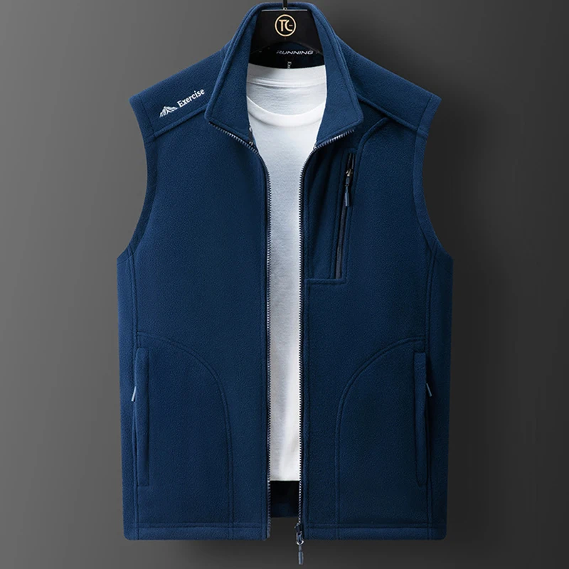 Men Polar Fleece Vests Outdoor Unisex Multi-pocket Warm Windproof Tactical Winter for Safari Hiking Ski Cargo Waistcoat heated jacket