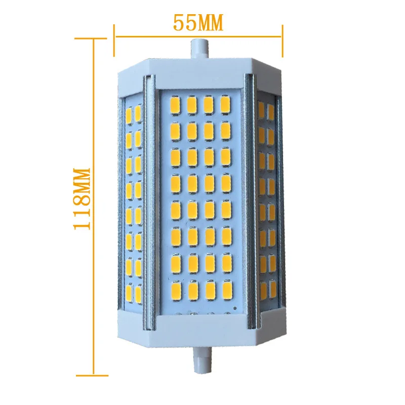 LED R7S 긴 110V/220V, 전원 공급 장치 방열, 두꺼운 알루미늄 조광, 30W, 118mm