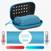 Sports Towel 100% Polyester Fiber Cold Feeling Towel Silicone Sleeve Compressed Cooling Sweat Absorption Quick Drying Cold Towel 1