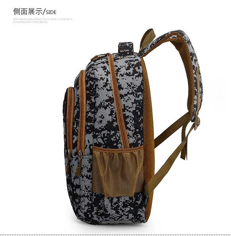 Heißer Verkauf Casual Outdoor Camouflage Rucksack Oxford Tuch Große Kapazität Reise Rucksack männer Mode Trendy Marke Schulter Taschen – Detail 10