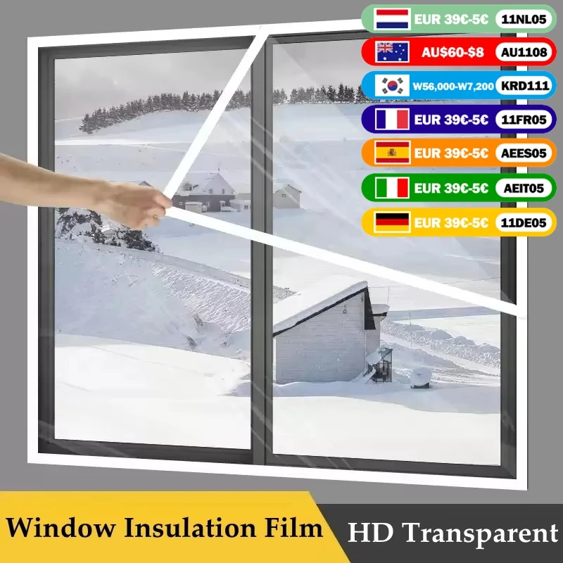 Winter Window Windproof Thermal Film Sealing Window Wind-proof Bedroom Thickened Transparent Heating Curtain Insulation Film