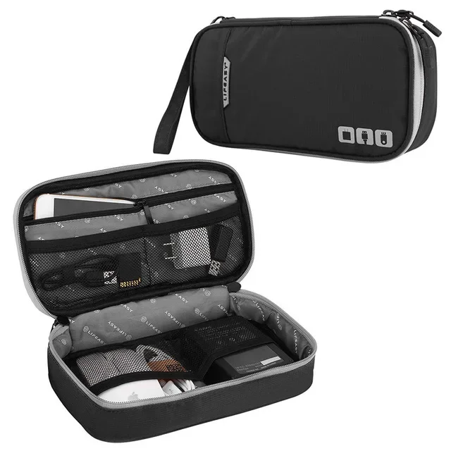 Travel Cable Storage Multi-Function Digital Gadget Organizer – Double Layer Pouch for Electronics and Accessories