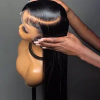 Perruques en cheveux humains lisses de 18 à 42 pouces, perruques frontales en dentelle HD 13x4 13x6 pour femmes, perruques en dentelle frontale sans colle, cheveux humains lisses comme des baguettes 1