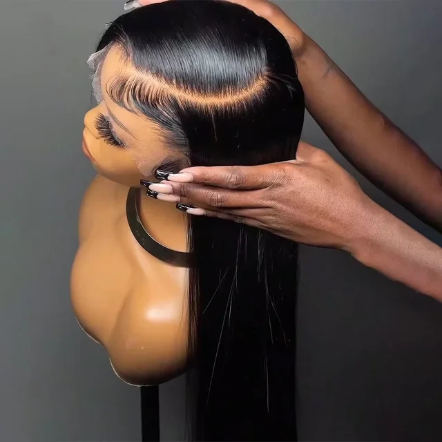 Perruques en cheveux humains lisses de 18 à 42 pouces, perruques frontales en dentelle HD 13x4 13x6 pour femmes, perruques en dentelle frontale sans colle, cheveux humains lisses comme des baguettes 1