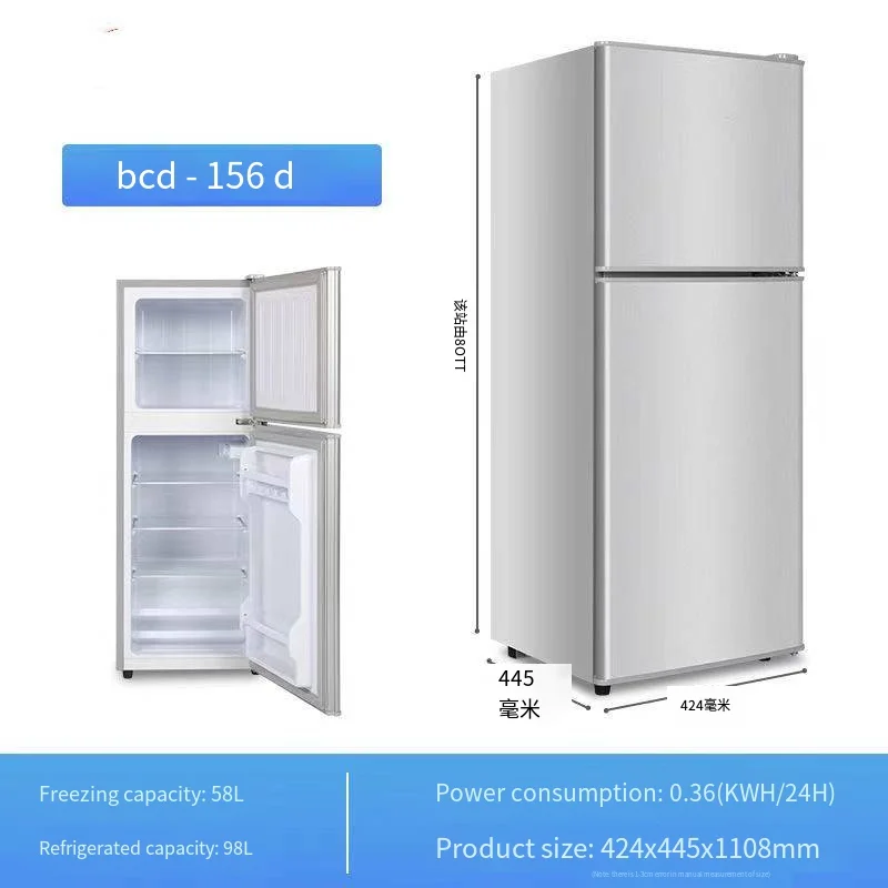 D Best-selling 156L Liter Two-Door Refrigerator for Home Use with Cold Storage and Fresh-Keeping Functions Freezer