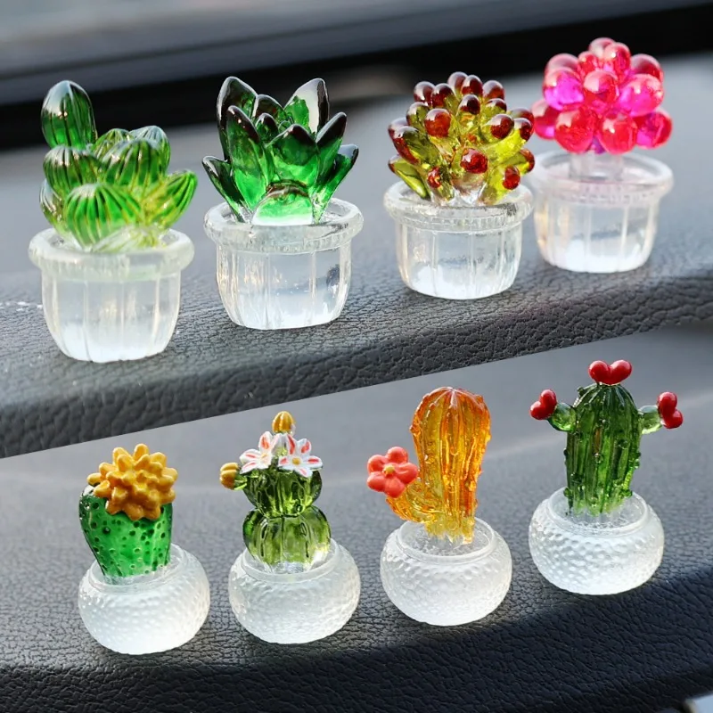 

Creative Simulated Cactus For Car Dashboard Car Center Console Resin Decoration Ornaments Universal Decors