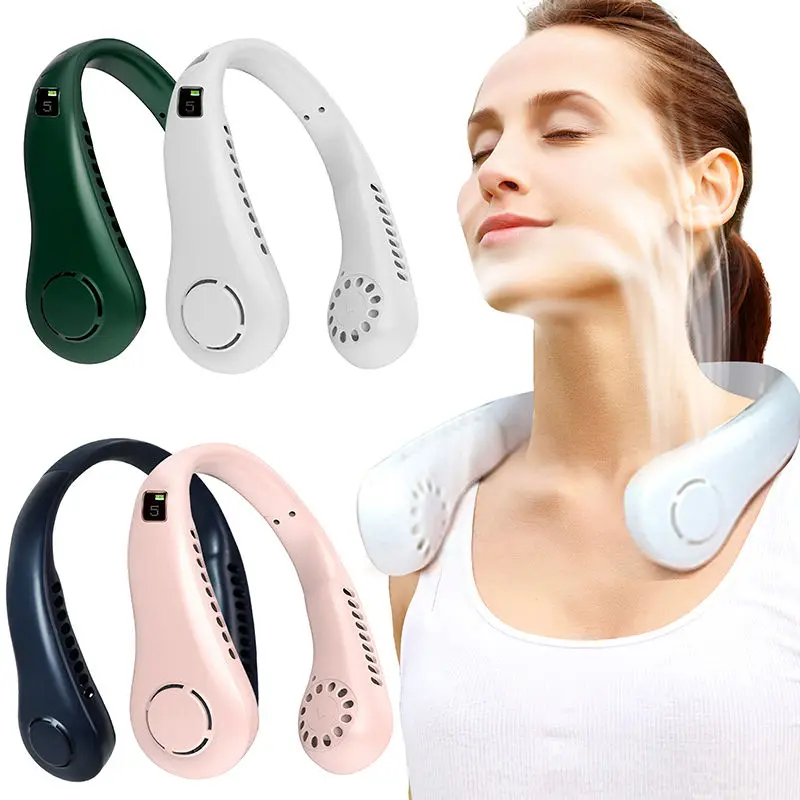 USB Charging Electric Portable Hanging Small Neck Fan Student Bladeless