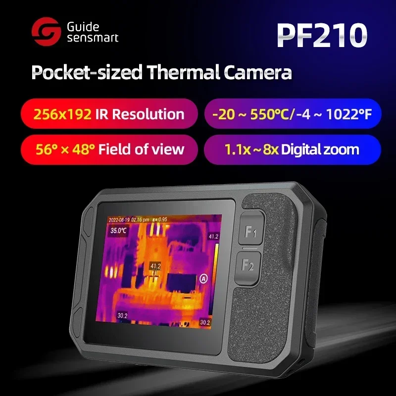 GUIDE 256x192 Infrared Thermal Imaging Camera 3.5" TouchScreen 25Hz PF210 with WiFi for Detecte Electrical, Building and HVAC