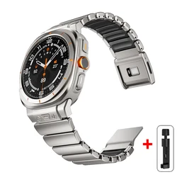Luxury Magnetic Metal Band - Fashionable & Durable Adjustable Replacement Accessory Set - Galaxy Ultra 7 47MM (Titanium Black)